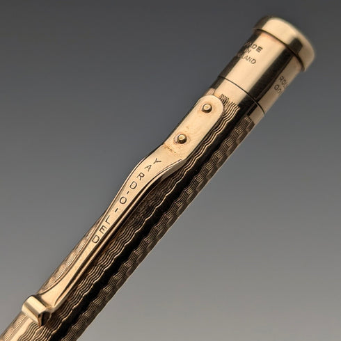British Vintage Yard O' Red Rolled Gold Propelled Pencil in Case