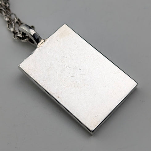 1977年 英国ヴィンテージ 純銀インゴットペンダント 1/2トロイオンス 純銀チェーン付