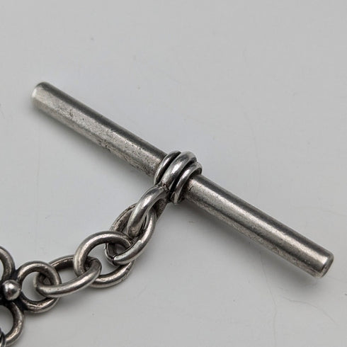 19世紀後半 英国アンティーク 純銀製アルバーティナ 12g 純銀タッセルフォブ