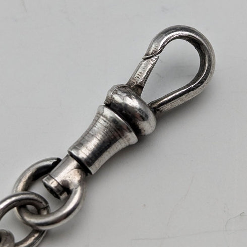 19世紀後半 英国アンティーク 純銀製アルバーティナ 12g 純銀タッセルフォブ