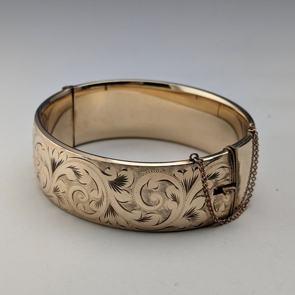 Nordic vintage 9ct gold extra thick rolled gold bracelet Georg Jensen