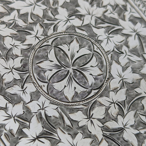 1897 British antique sterling silver card case 66g George Randle