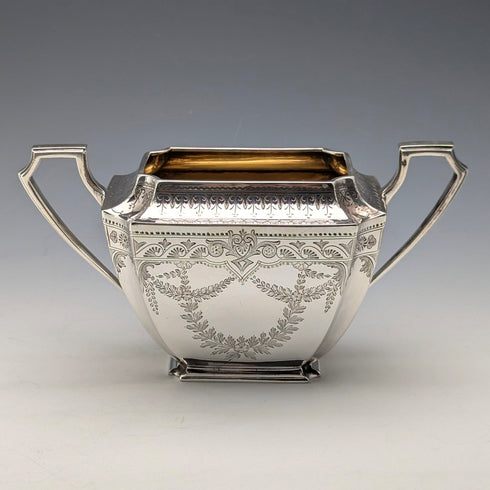 英國古董鍍銀茶具,約1894年,三件套,Atkin Brothers出品