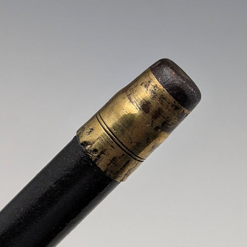 1918 年英國古董男士純銀裝飾牛角手柄手杖 82 厘米