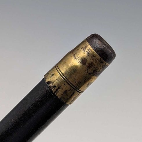1918 年英國古董男士純銀裝飾牛角手柄手杖 82 厘米