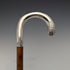 Circa 1900 Antique Men's 800 Silver Bent Handle Walking Stick 90cm