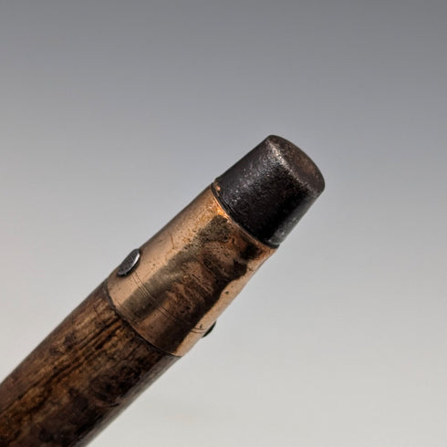 1899年 英国アンティーク 紳士用 純銀装飾 ホーンハンドル ステッキ 杖 101cm