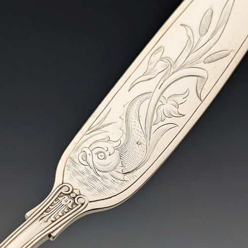 英国アンティーク シルバープレート製 フィッシュナイフ 6本セット Martin Hall