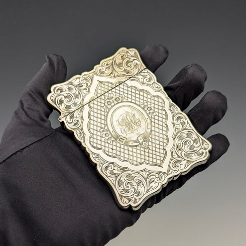 Late 19th Century British Antique Silver Plated Card Case