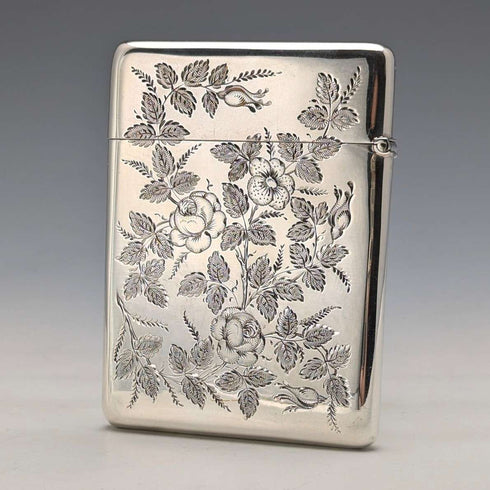 1897 年英國古董純銀卡包日本風格裝飾 75 克 Mappin & Webb