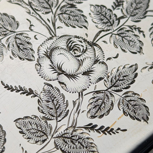 1897年 英国アンティーク 純銀製 カードケース ジャポニズム装飾 75g Mappin & Webb