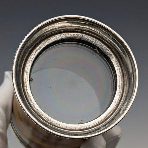 1872 年英國古董純銀裝飾牛角燒杯托馬斯笑臉杯