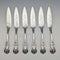 Antique British silver plate fish knife set of 6, Martin Hall