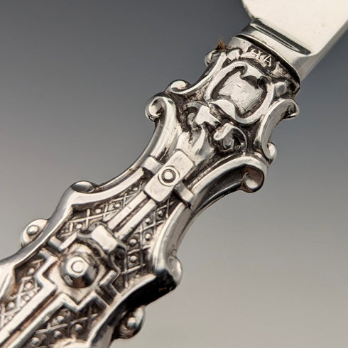 1833年 英国アンティーク 純銀製 デザートカトラリーペア 計74g Thomas Sansom