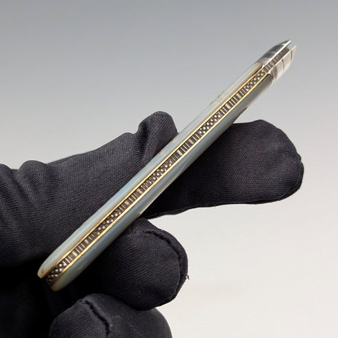 1905 British antique white mother-of-pearl handle, pure silver blade penknife, Lee&Wigful