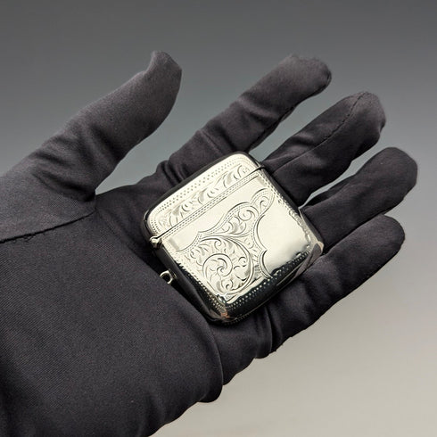 1907 年英國古董純銀 Vesta 盒 31 克火柴盒 Jones&Crompton