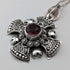 Vintage 900 Silver & Purple Stone Cross Pendant & Sterling Silver Necklace
