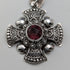 Vintage 900 Silver & Purple Stone Cross Pendant & Sterling Silver Necklace