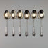 1908 British antique sterling silver tea spoon set of 6 in case by William Devenport