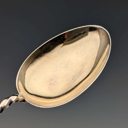 1908 British antique sterling silver tea spoon set of 6 in case by William Devenport