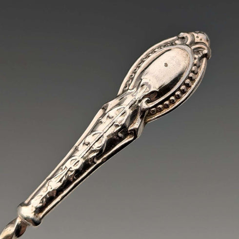 1908 British antique sterling silver tea spoon set of 6 in case by William Devenport