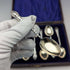 1908 British antique sterling silver tea spoon set of 6 in case by William Devenport