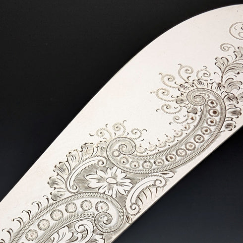 1902 年英國古董鹿角手柄魚餐具組純銀裝飾 William Yates