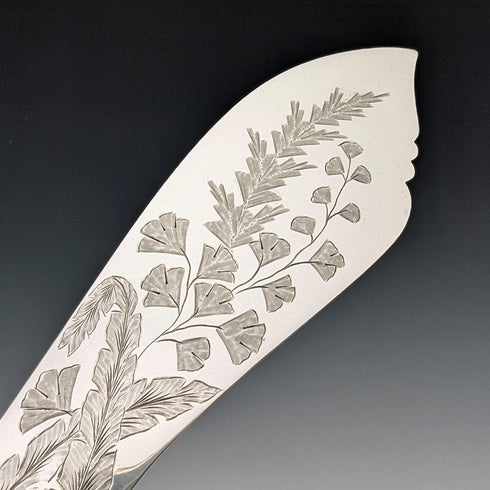 約 1900 年英國古董鹿角手柄魚餐具組 Elizabeth Jane Fairbairns