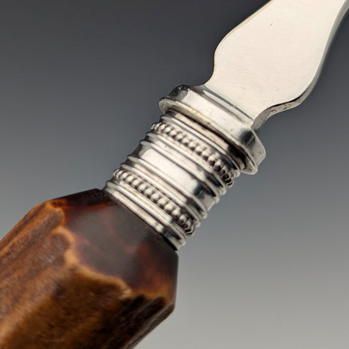 約 1900 年英國古董鹿角手柄魚餐具組 Elizabeth Jane Fairbairns