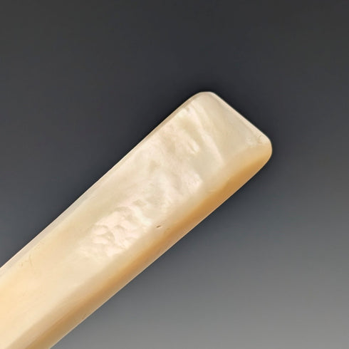 1904年 英国アンティーク 白蝶貝ハンドル 純銀ブレード デザートカトラリー2ペア William Hutton