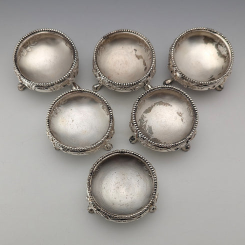 19 世紀末英國古董鍍銀鹽盤 6 件套