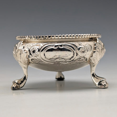 Set of 6 late 19th century British antique silver plate salt dishes