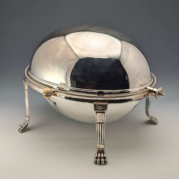 1900 British antique silver plate breakfast dish WALKER & HALL
