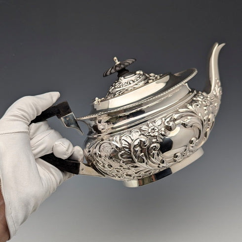1906 年英國古董純銀茶壺 458 克約翰羅斯