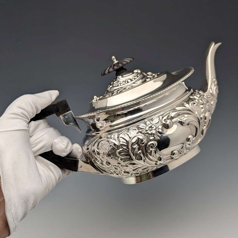 1906 年英國古董純銀茶壺 458 克約翰羅斯