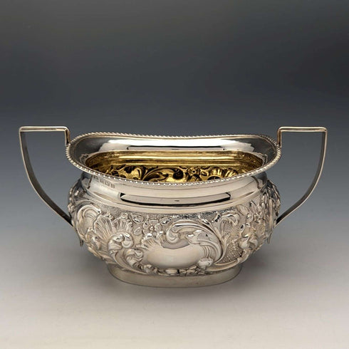 1906 British antique sterling silver sugar pot 208g John Rose