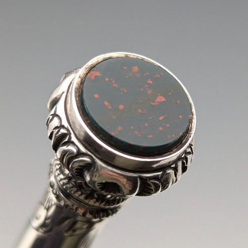 1905年頃 アンティーク 純銀製製 推進式ペンシル&つけペン 90-112mm