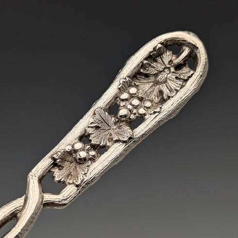 Pair of antique British silver plate berry spoons, circa 1875