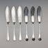 Circa 1900 British antique silver plate fish cutlery set of 6 in wooden box