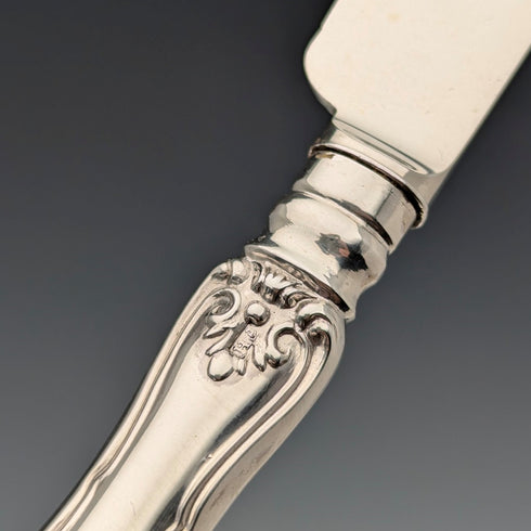 1853年 英国アンティーク 総純銀製 デザートカトラリー6ペア 計537g Francis Higgins II 木箱入り