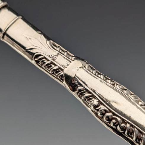 1902年 英国アンティーク 総純銀製 デザートカトラリー6ペア 計466g P Ashberry&Sons 木箱入り