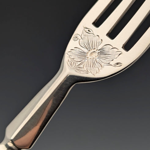 1902年 英国アンティーク 総純銀製 デザートカトラリー6ペア 計466g P Ashberry&Sons 木箱入り