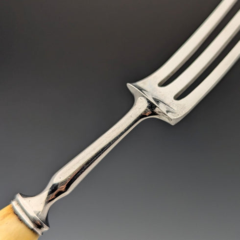 英国アンティーク アントラーハンドル ステーキカトラリー6ペアセット Harrison Fisher & Co