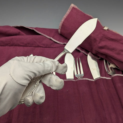 1900年頃 フレンチアンティーク シルバープレート製 カトラリーセット11ペア SFAM