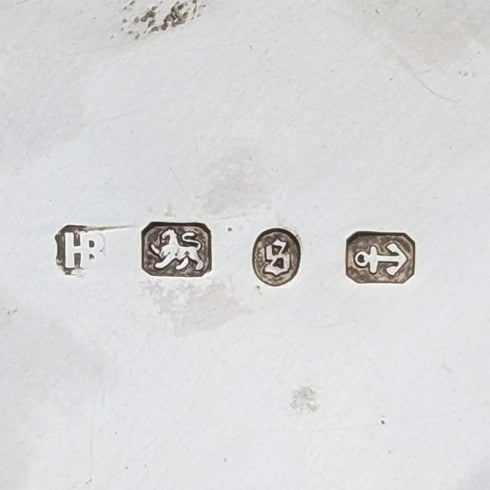 1892 British antique sterling silver relief bowl, 113g, Hayes Brothers