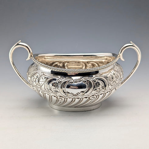 1890年頃 英国アンティーク シルバープレート製 ティーセット 3点セット W&G Sissons