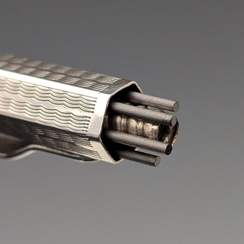 1960 British Yard O'Red Pure Silver Push Pencil Hexagon Type