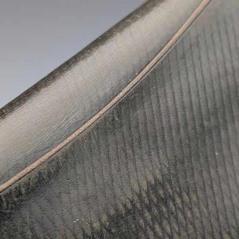 Circa 1905 German antique sterling silver decorated small leather wallet, green leather coin purse SD