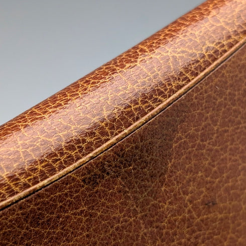 英国ヴィンテージグリーンレザー 小型革財布 小銭入れ 金メッキ装飾