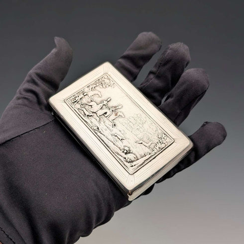 1835 Austrian 812 Silver Embossed Snuff Box 103g